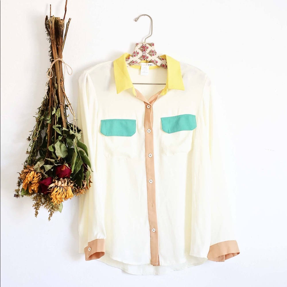 Ellison Ellison Ellison Color Block Button Up! - image 1